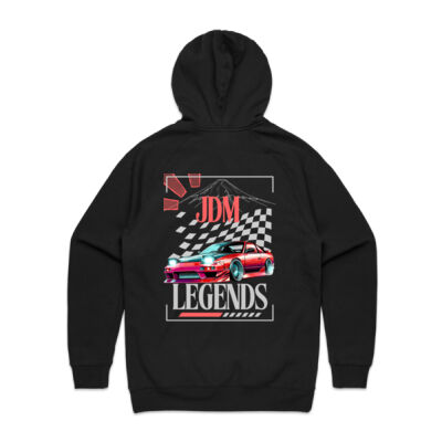 Nissan 180SX print on back of black Hoodie