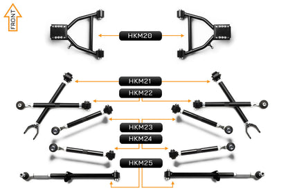V2 PRO Arm Kit - Mazda RX8 (Front & Rear)