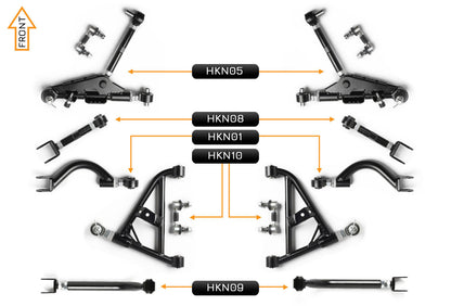 V2 PRO Arm Kit - Nissan 200SX S14 / S15 (Front & Rear)
