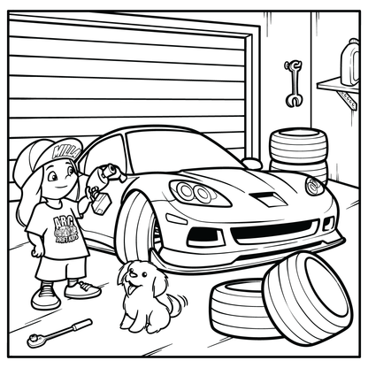 Color Me Sideways! More than 25 Drift-Themed Coloring Pages (Instant Download!)